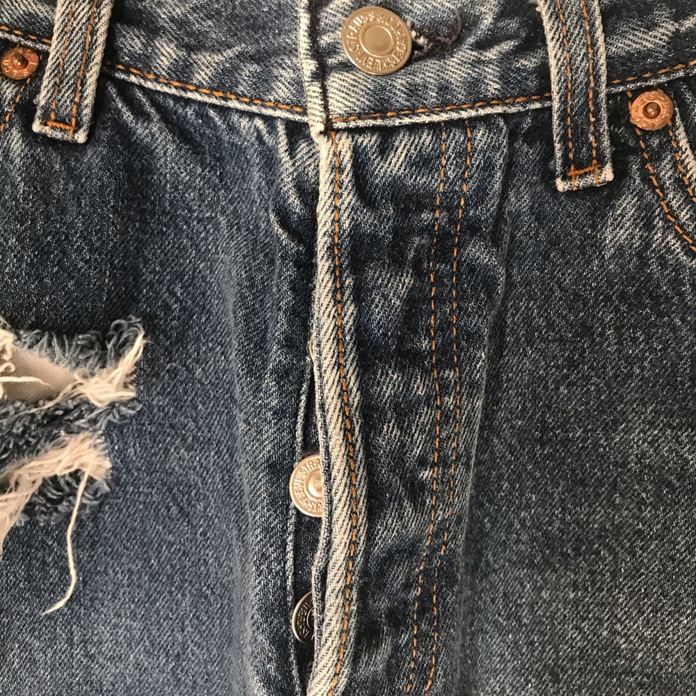 Vintage button-fly jean shorts